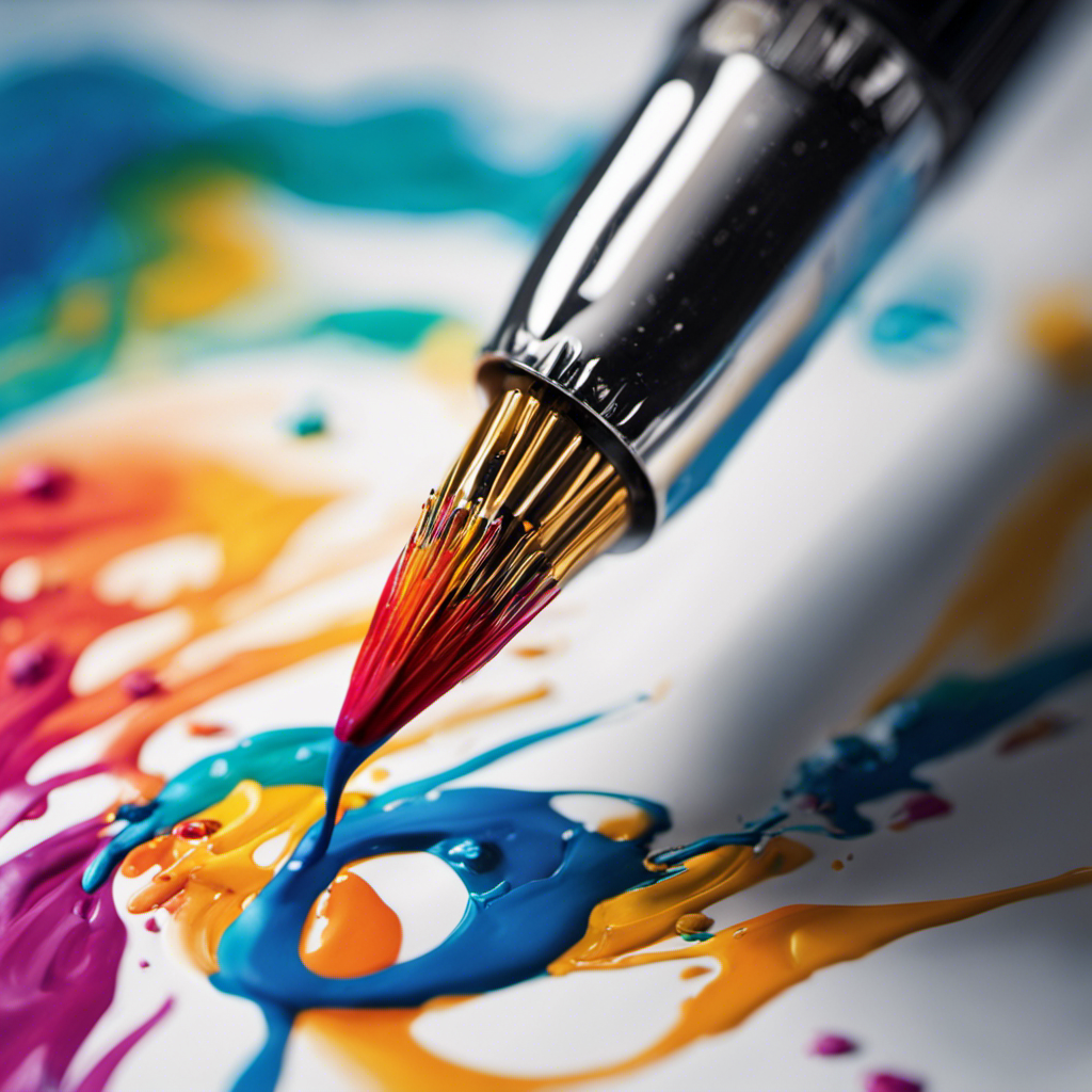 An image featuring a vibrant, whimsical illustration of a pen and a paintbrush entwined together, playfully splashing colorful ink and paint onto a canvas, evoking the essence of fun and creativity in the world of poetry