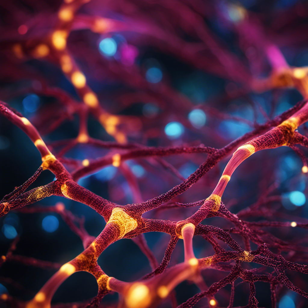 An image showcasing a vibrant, intricate neural network branching out from the spinal cord